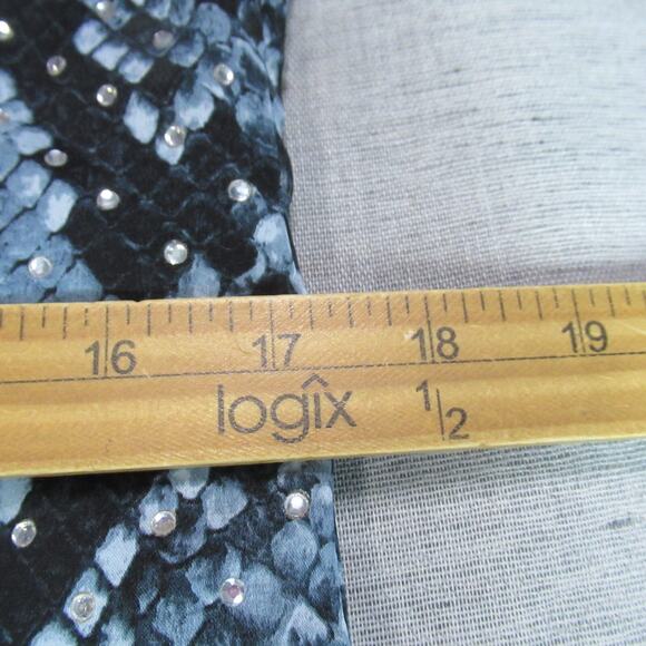 Michael Kors Dress Womens S Blue Gray Snake Skin Rhinestones Sleeveless Sheath - Picture 9 of 11